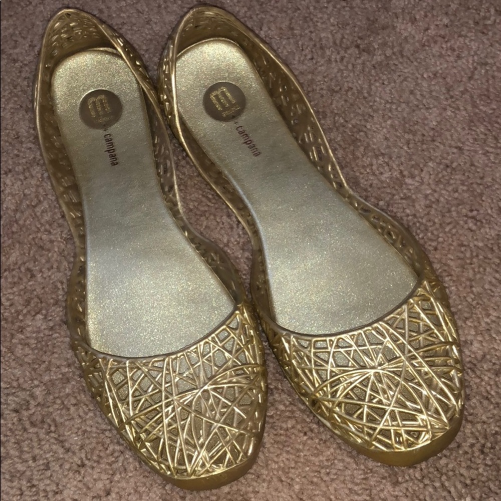 Melissa campana flats gold size 10